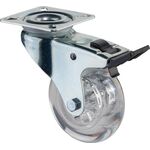 Lenkrolle m.Festst.D.75mm Trgf.50kg m.Platte m.Festst.Ku.transp.BS ROLLEN