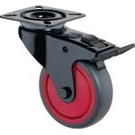 Lenkrolle m.Festst.D.50mm Trgf.50kg m.Platte m.Festst.Gum.grau BS ROLLEN