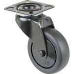 Lenkrolle D.75mm Trgf.60kg m.Platte Kugell.Gum.schwarz BS ROLLEN