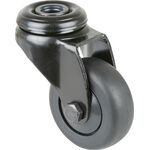 Lenkrolle D.50mm Trgf.50kg m.Rückenloch Radkörper Ku.Kugell.Gum.schwarz BS ROLLE