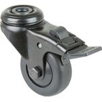 Lenkrolle m.Festst.D.50mm Trgf.50kg m.Festst.Gum.schwarz BS ROLLEN
