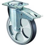 Lenkrolle D.100mm Trgf.110kg m.Festst.Ku.104x80mm BS ROLLEN