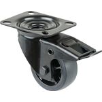 Lenkrolle D.80mm Trgf.100kg m.Festst.Gum.104x80mm schwarz BS ROLLEN