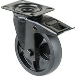 Lenkrolle D.125mm Trgf.120kg m.Festst.Gum.104x80mm schwarz BS ROLLEN