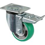 Lenkrolle D.100mm Trgf.160kg m.Festst.PU 104x80mm grün BS ROLLEN