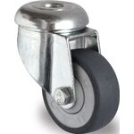 Lenkrolle D.75mm Trgf.75kg m.Rückenloch Kugell.Gum.grau PROMAT