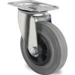 Lenkrolle D.160mm Trgf.135kg m.Platte PP Rollenlager VG grau PROMAT