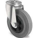 Lenkrolle D.160mm Trgf.135kg Rückenlochbefestigung PP Rollenlager VG grau PROMAT