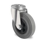 Lenkrolle D.200mm Trgf.205kg Rückenlochbefestigung PP Rollenlager VG grau PROMAT