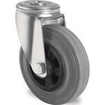 Lenkrolle D.80mm Trgf.70kg Rückenlochbefestigung PP Rollenlager VG grau PROMAT