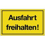 Hinweiszeichen Ausfahrt freihalten! L250xB150mm gelb schwarz Ku.