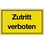 Hinweiszeichen Zutritt verboten L250xB150mm gelb schwarz Ku.