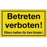 Hinweiszeichen Betreten verboten L300xB200mm gelb schwarz Ku.