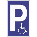 Parkplatzbeschilderung Parken f.Behinderte L250xB400mm Ku.blau/weiß
