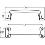 Handgriff A.26mm L.140mm B.38mm Alu-Guss silberf.elox.Löcher 4 HERMETA