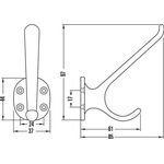 Huthaken 0026 einfach A.85mm Alu.silberf.elox.H.97mm HERMETA