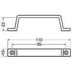 Handgriff 420 A.23mm L.110mm B.13mm Alu.silber elox.Löcher 2 HERMETA