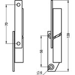 Trennwandscharnier 6030/31 VA 316L Rollenlänge 100mm DIN re.HERMETA