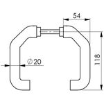 Türdrückerlochteil 476L LM F1/silberf.Schlosskästen gekr.4-KT.8mm AMF