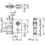 Gittertorschloss 107 Dornm.50mm verz.AMF