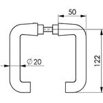 Türdrückerpaar 475 LM 105 o.Rosetten 4-KT.8mm AMF