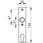 Zylinderkurzschild 497Z LM F1/silberf.PZ 72mm AMF