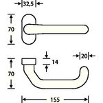 Feuerschutzdrückerlochteil 06 1146 VA 6204 4-KT.9mm