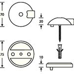 Bodentürpuffer 38 3884 D.70mm H.20mm VA ma Dübelmontage FSB