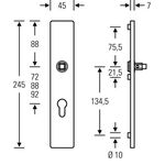 Langschild 12 1410 f.matt 0105 PZ einzeln 72mm FSB