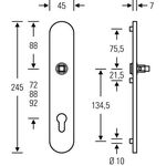 Langschild 12 1418 f.matt 6204 PZ einzeln 72mm FSB