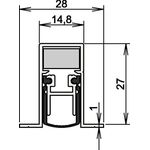 Türdichtung Schall-Ex® DUO L-15/28 OS 1-404 2-s.L.1208mm Alu.silberf.HLT ATHMER