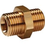 Doppelgewindenippel MS AG G 1/4xG 3/8 Zoll SW 19mm PROMAT - VPE: 10