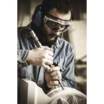 Vollsichtbrille 6x3 EN 166,EN 170 Rahmen gunmetallic/grün,Scheibe klar PC UNIVET