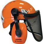 Waldarbeiter-Helm-Set Forest orange Polycaronat CE EN 397/CE EN 352-3 ARTILUX