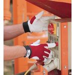 Handschuhe Griffy Gr.10 rot/naturfarben Ziegennappaleder/Interlock auf SB-Karte