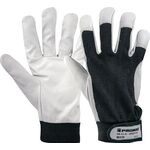 Handschuhe Main Gr.10 schwarz/naturfarben Ziegennappaleder/Stretch EN 388 Kat.II - VPE: 10