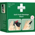 Soft Foam Bandage selbsthaftend elastisch,schwarz Rl.6cmx4,5m CEDERROTH