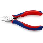 Elektronikseitenschneider L.130mm Form 4 Facette nein 2K-Hülle spiegelpol.KNIPEX