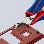 Elektronikseitenschneider L.115mm Form 2 Facette nein 2K-Hülle spiegelpol.KNIPEX