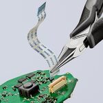 Elektronik-Greifzange Gesamt-L.115mm ESD flachrunde Backen spiegelpol.Form 2
