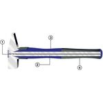 Schlosserhammer 500g Stiel-L.320mm 3-Komponentenstiel m.Stahlschutzhülse PROMAT