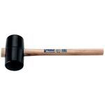 Gummihammer Kopf-D.74mm Kopf-L.127mm schwarz Esche 90 Shore A flache Bahn PROMAT