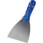 Malerspachtel B.100mm hochglanz-poliert Ku.flachoval,blau VA rostfr.