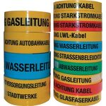 Trassenwarnband Aufdruck Achtung Gasleitung B.40mm L.250m gelb