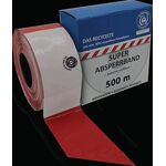 Absperrband L.500m B.80mm rot/weiß geblockt,recycelt 500m/Karton