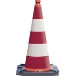 Leitkegel TL H.750mm BAST geprüft,2 Streifen G.5,85 kg,45x45cm