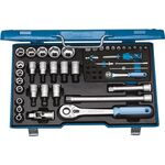 Steckschlüsselsatz 19 V20U-10 50-tlg.1/4+1/2 Zoll SW 4-30mm Z.72/48 6KT GEDORE