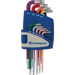 Winkelschraubendrehersatz 9tlg.T9-T45 farbcodiert Ku.-Halter PROMAT