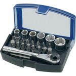 Bit-/Steckschlüsselset 24-tlg.Schlitz/PH/PZD/T/Knarre/6 Nüsse PROMAT