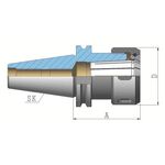 Spannzangenfutter OZ DIN 69871AD Spann-D.2-25mm SK40 A.-L.70mm PROMAT